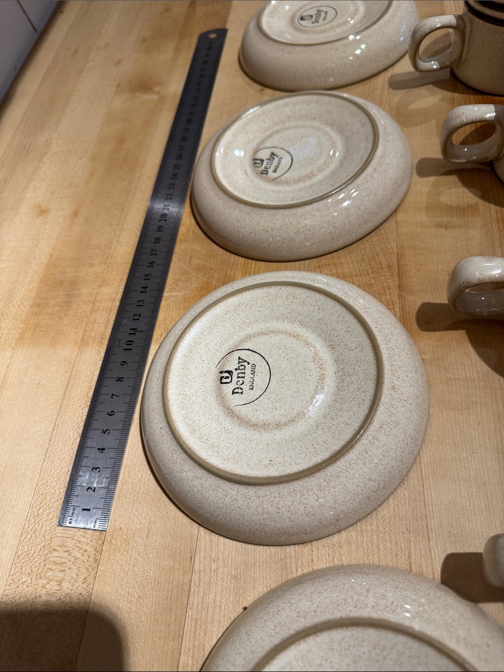 Denby Stoneware cups and saucers, set of 4, "Sahara" pattern, handmade England - Picture 6 of 8